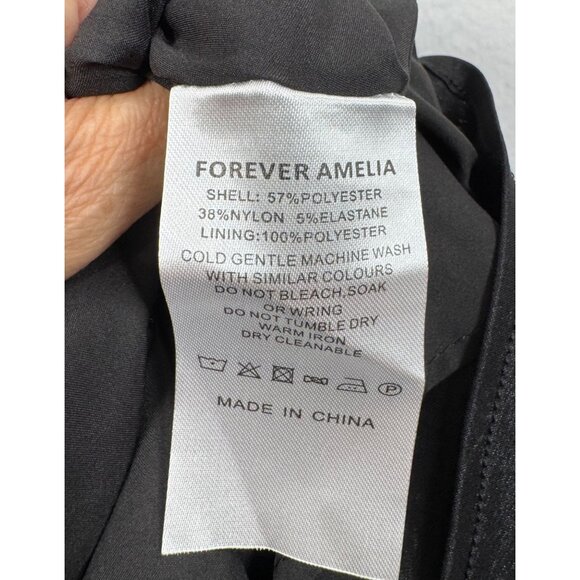 Forever Amelia Ruby Dress pleated maxi cocktail halter Black‎ sz 16 - Picture 9 of 10